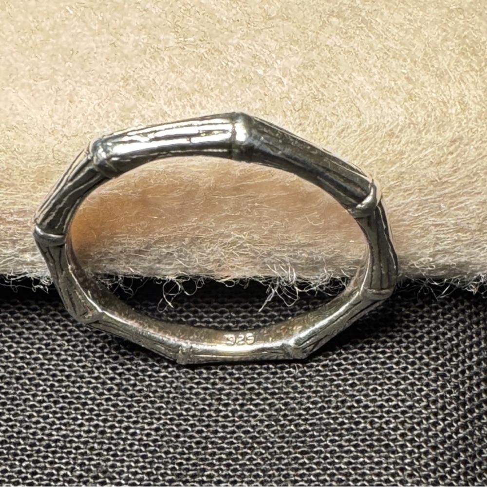 Silver Bamboo Style Ring - Picture 4 of 4